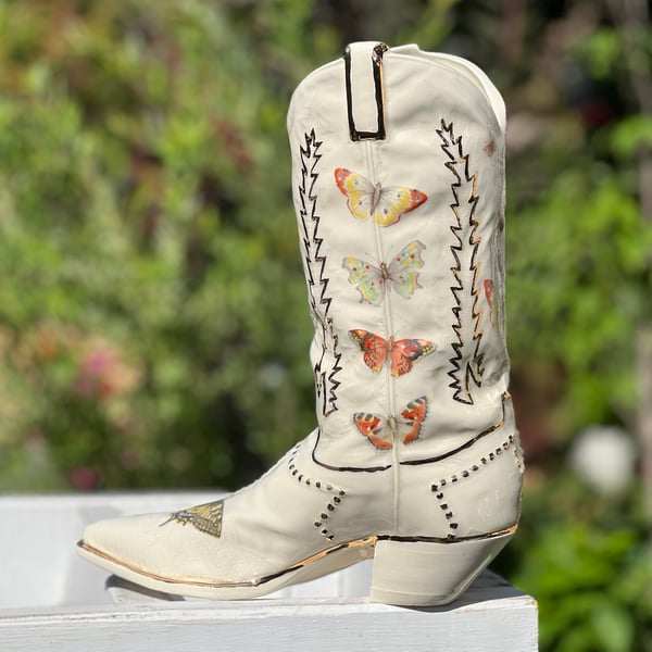 Image of Cowboy Boots with 22Kt Gold