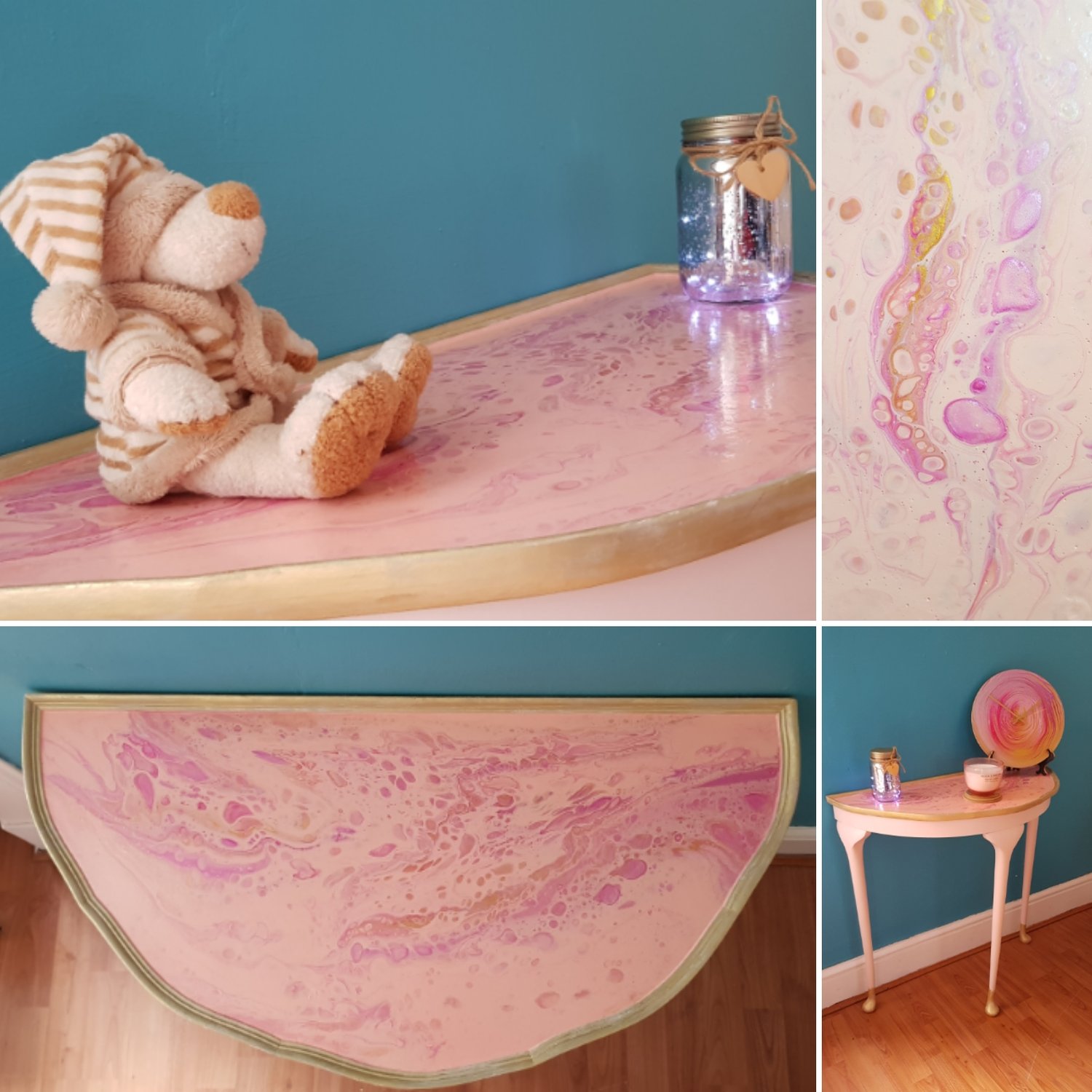 Vintage Demi Lune Table 