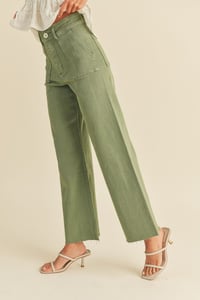 Image 5 of DYE AND WASH COTTON STRETCH WIDELEG PANTS - LATE SEPT