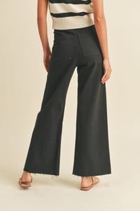 Image 3 of DYE AND WASH COTTON STRETCH WIDELEG PANTS - LATE SEPT