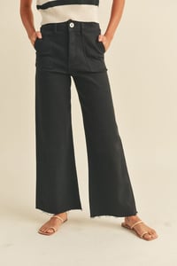 Image 1 of DYE AND WASH COTTON STRETCH WIDELEG PANTS - LATE SEPT