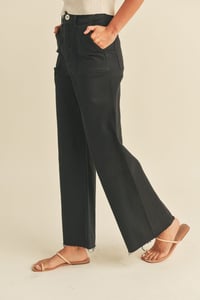 Image 4 of DYE AND WASH COTTON STRETCH WIDELEG PANTS - LATE SEPT