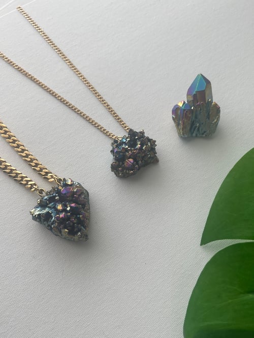 Image of FAIRY BERRIES • Titanium Quartz Crystal Necklace