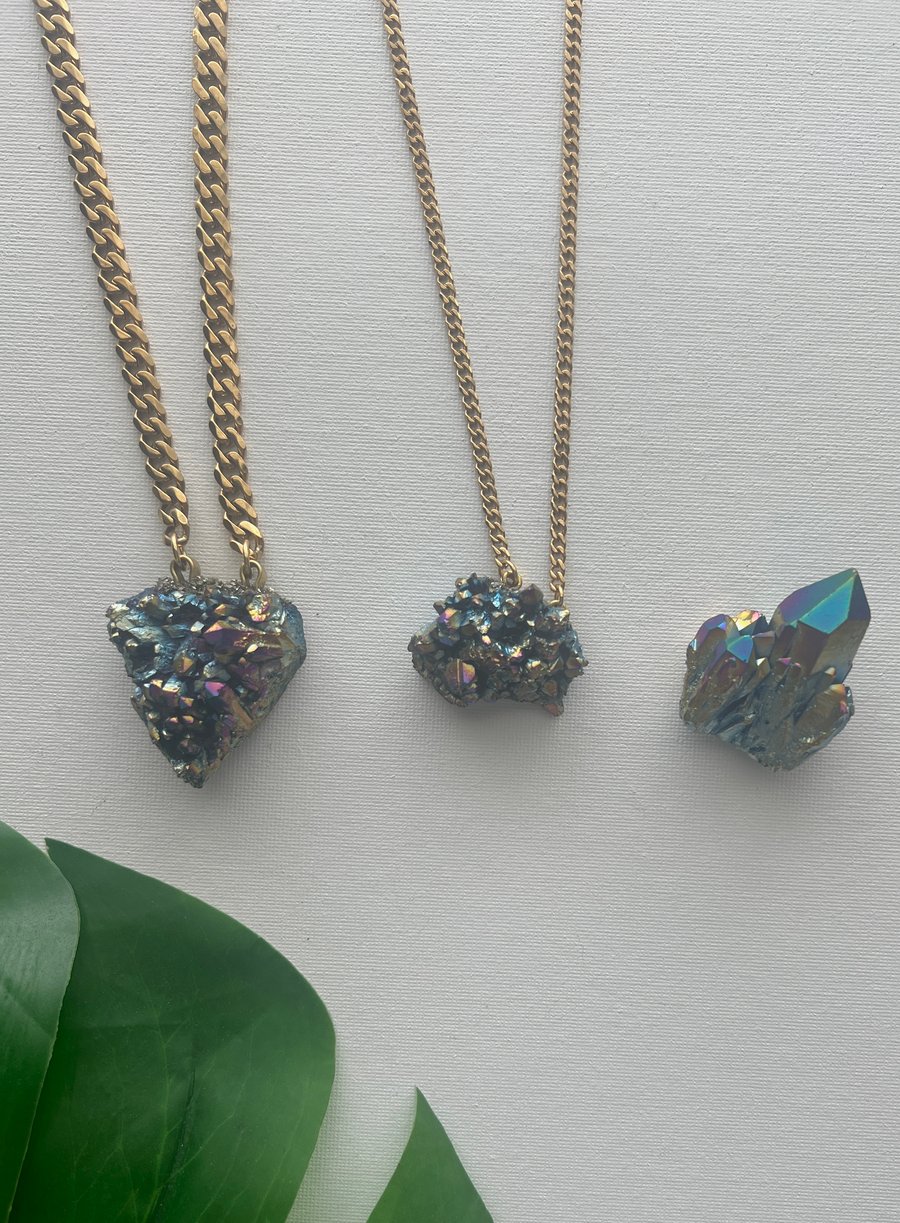Image of FAIRY BERRIES • Titanium Quartz Crystal Necklace