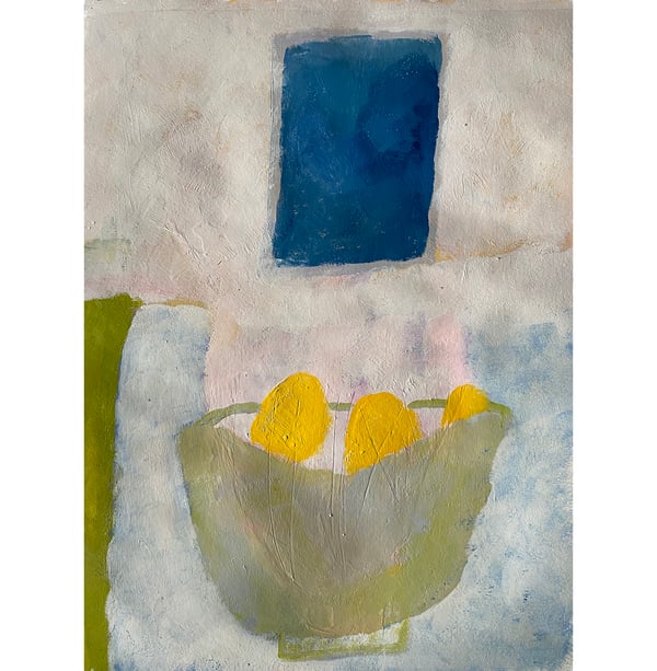 Image of Original: Green Bowl of Lemons in Kitchen by the Sea