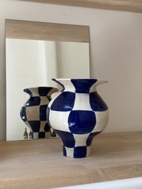 Image of Vase à damier bleu nuit