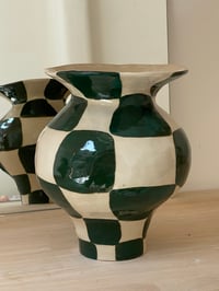 Image of Vase à damiers Vert foncé