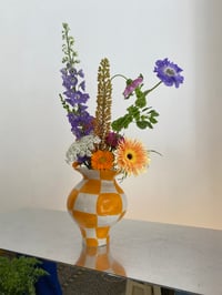 Image of Vase à damiers orange