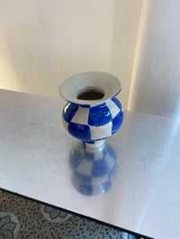 Image of Vase à damiers bleu médium