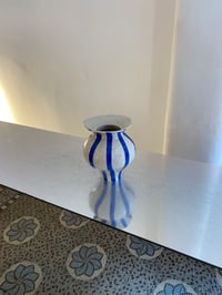Image of Vase ligné bleu médium