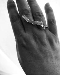 Image 4 of Anillo Colección GOLDEN WAVE  (plata blanqueada)