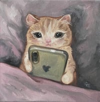 Image 1 of doomscrolling kitty 🤳
