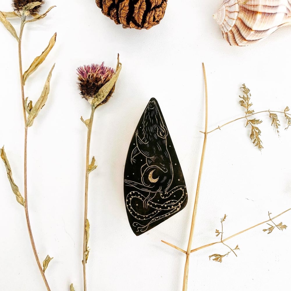 Image of Sleepy Rat Wood Engraving 