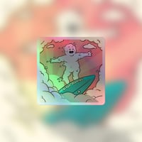 Image 3 of Cloud Surfing - Holographic sticker