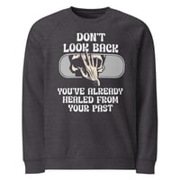 Image 1 of Unisex organic PAST HEALING raglan sweatshirt