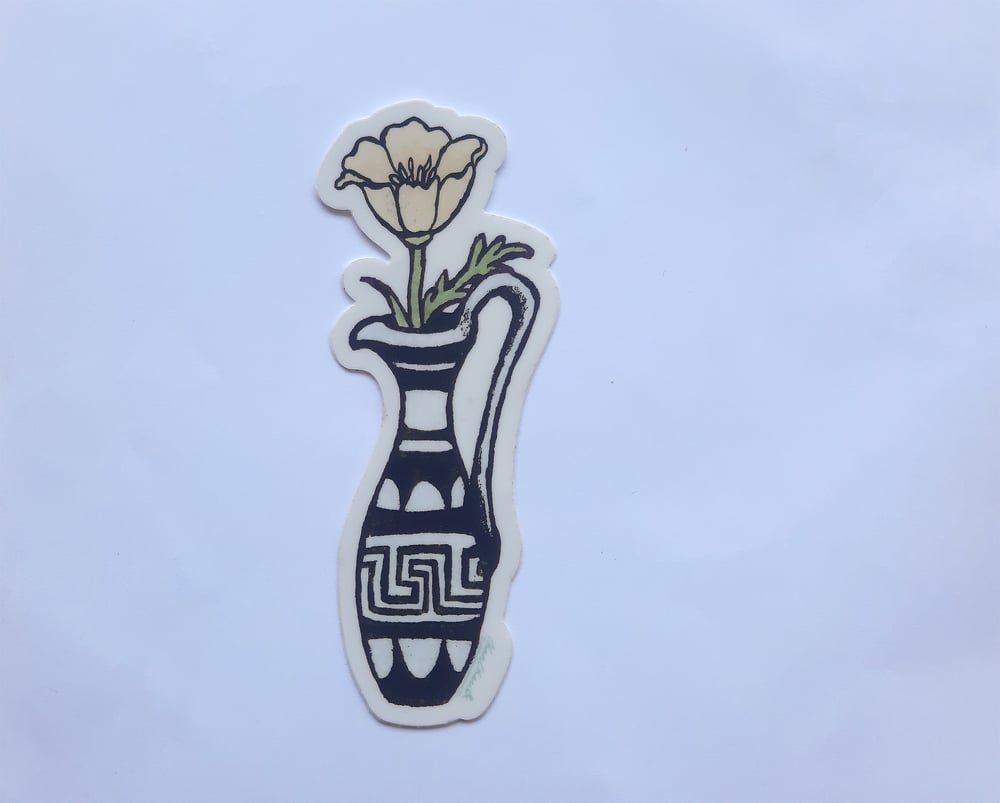 Image of Poppy Vase Sticker