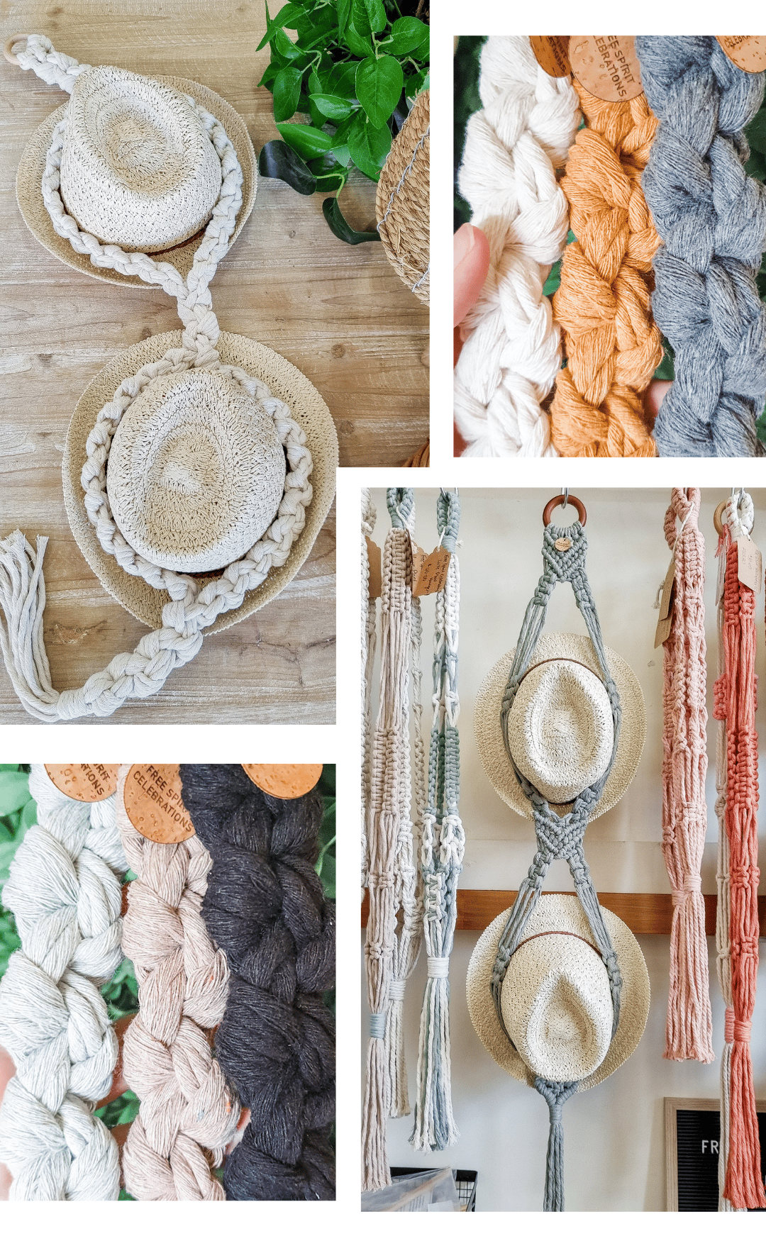 Image of Macrame Double Hat Hangers