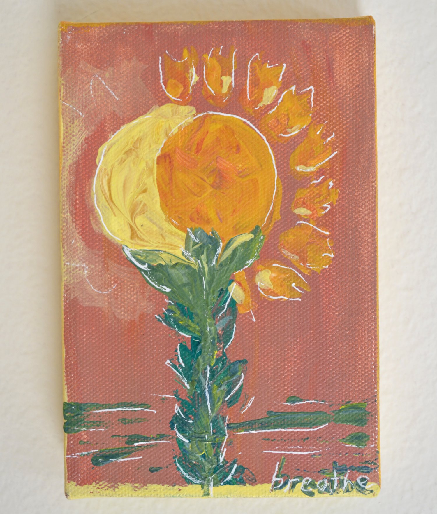 Image of Mini Sun/MoonFlower Painting
