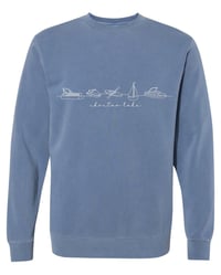 Boats Crewneck- Slate Blue