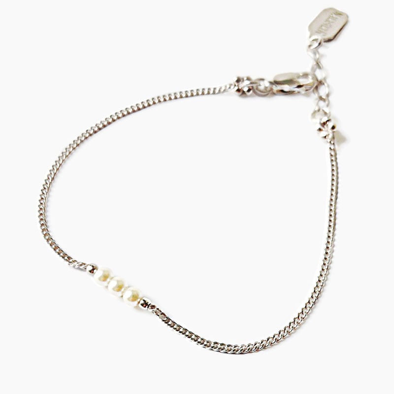 Image of Bracelet perles blanches "Ko"