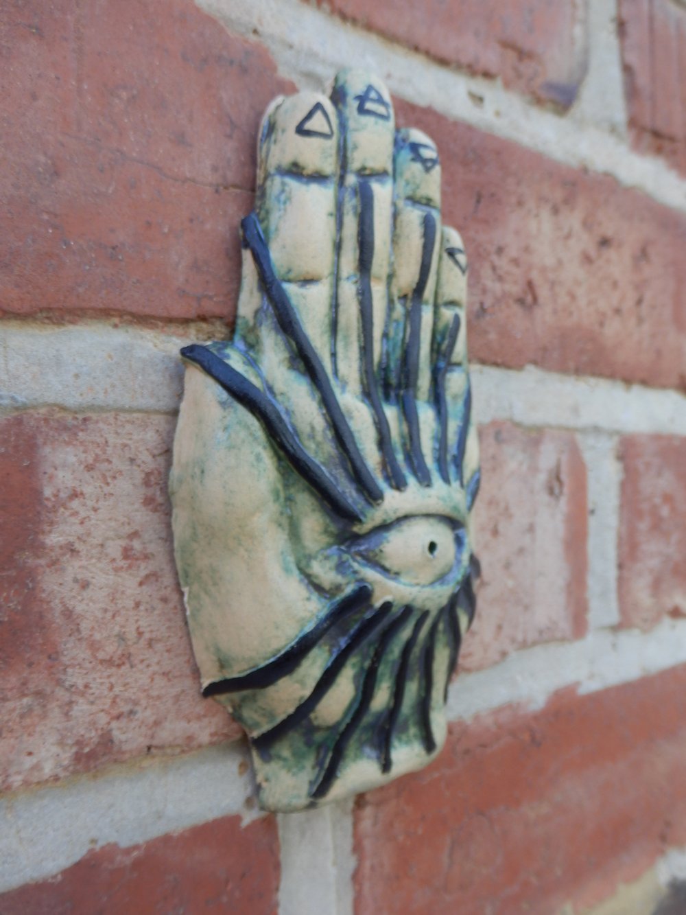 All Seeing Hand Ceramic Wall Art Joss Stick Holder