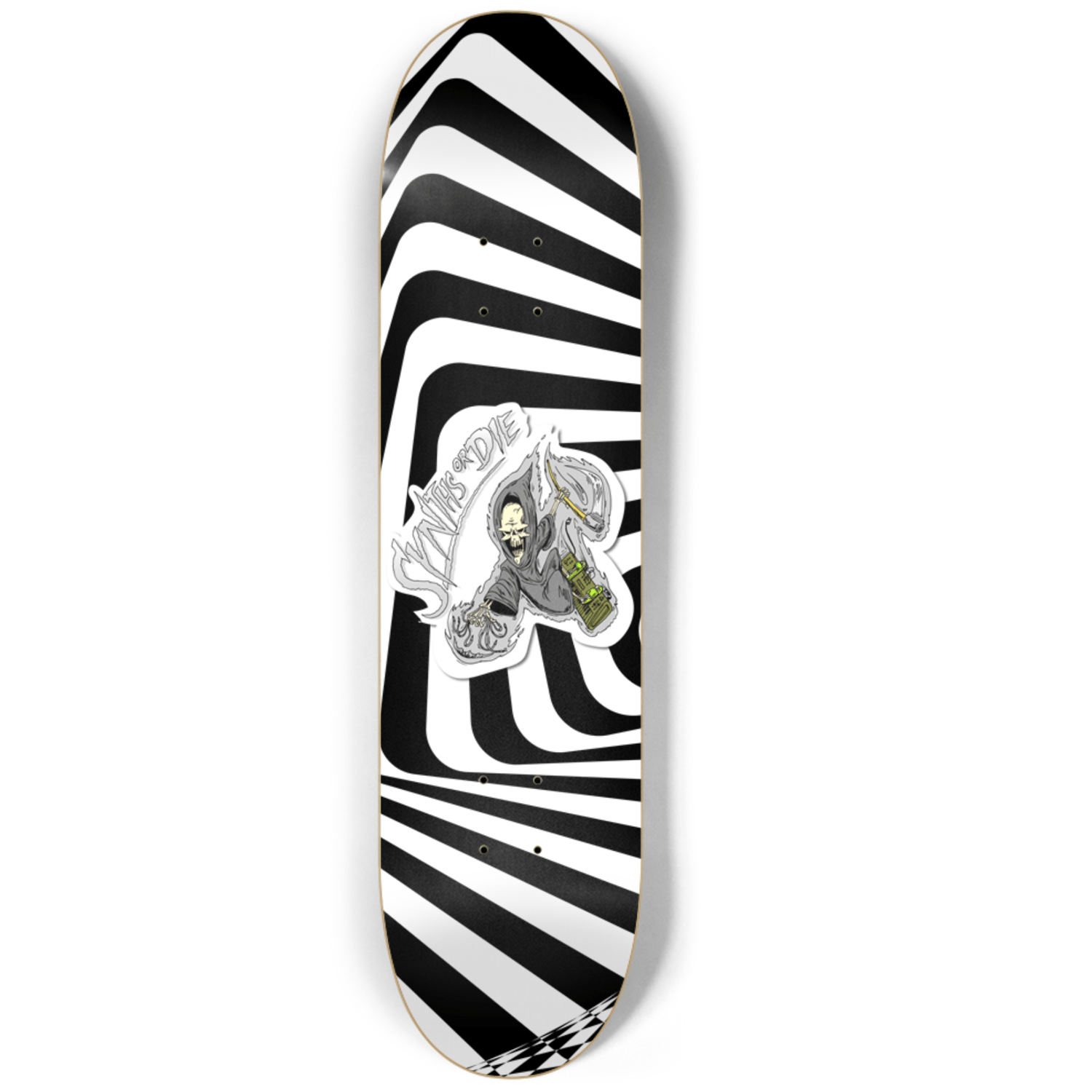 Image of Synths or Die glow in the dark skateboard