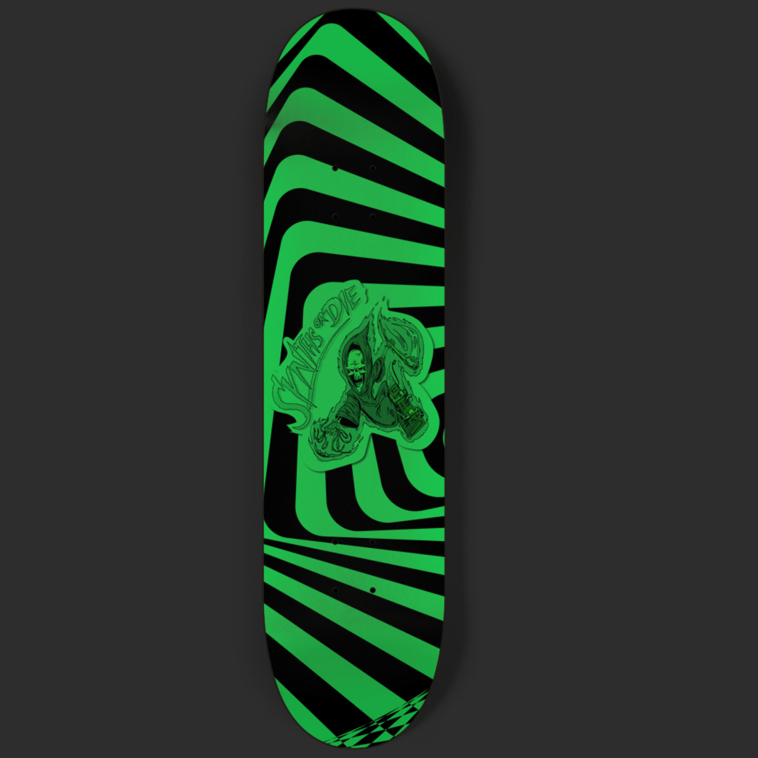 Image of Synths or Die glow in the dark skateboard