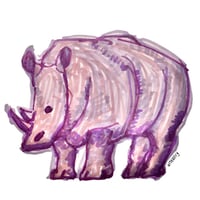 Purple Rhino Sticker