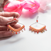 Image 1 of Fiesta Sparkle Beaded Fringe Earrings 