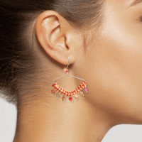 Image 2 of Party Time Beaded Hoop Earrings 
