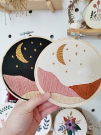 Image 1 of Desert Moon embroidery kit - natural or black fabric - with gift!