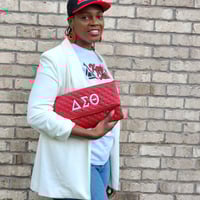 Image 3 of Red/Red or White/Red Quilted Clutch/Purse