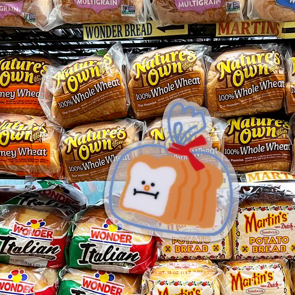 Image of  Grocery Friends Bread Clear Sticker