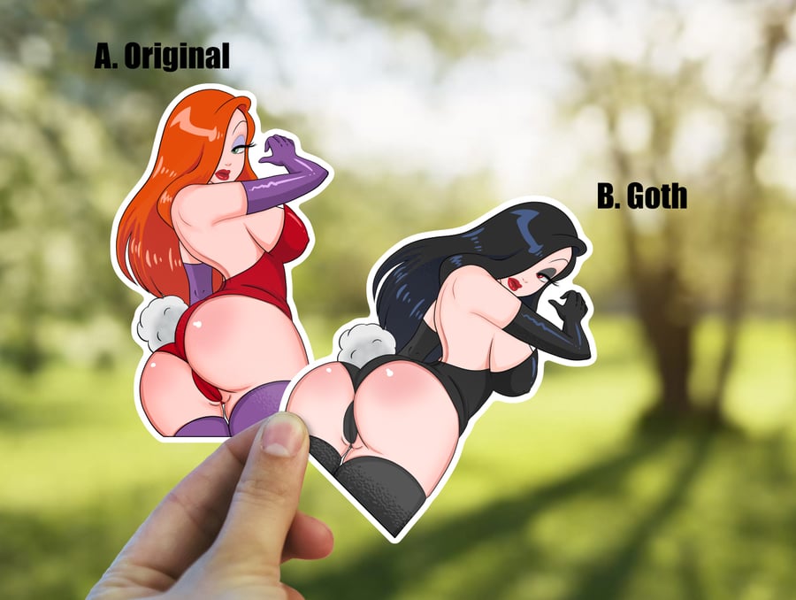 Image of Sexy Jessica Rabbit Sticker, Roger Rabbit Decal, Pinup Stickers, Bunny Girl Jessica Rabbit