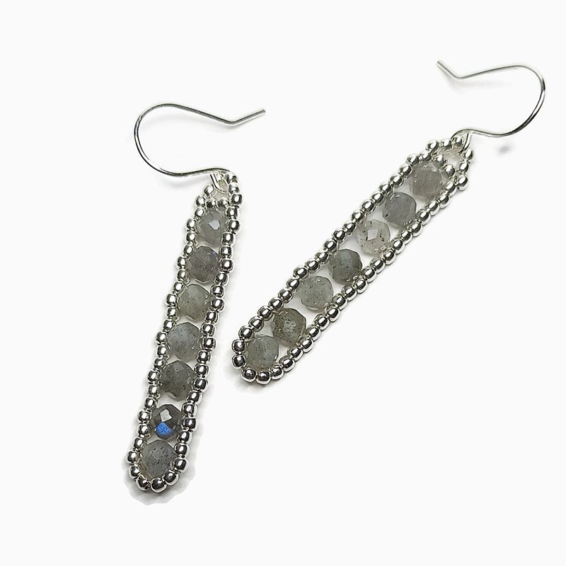 Image of Boucles d'oreilles Labradorite Argent