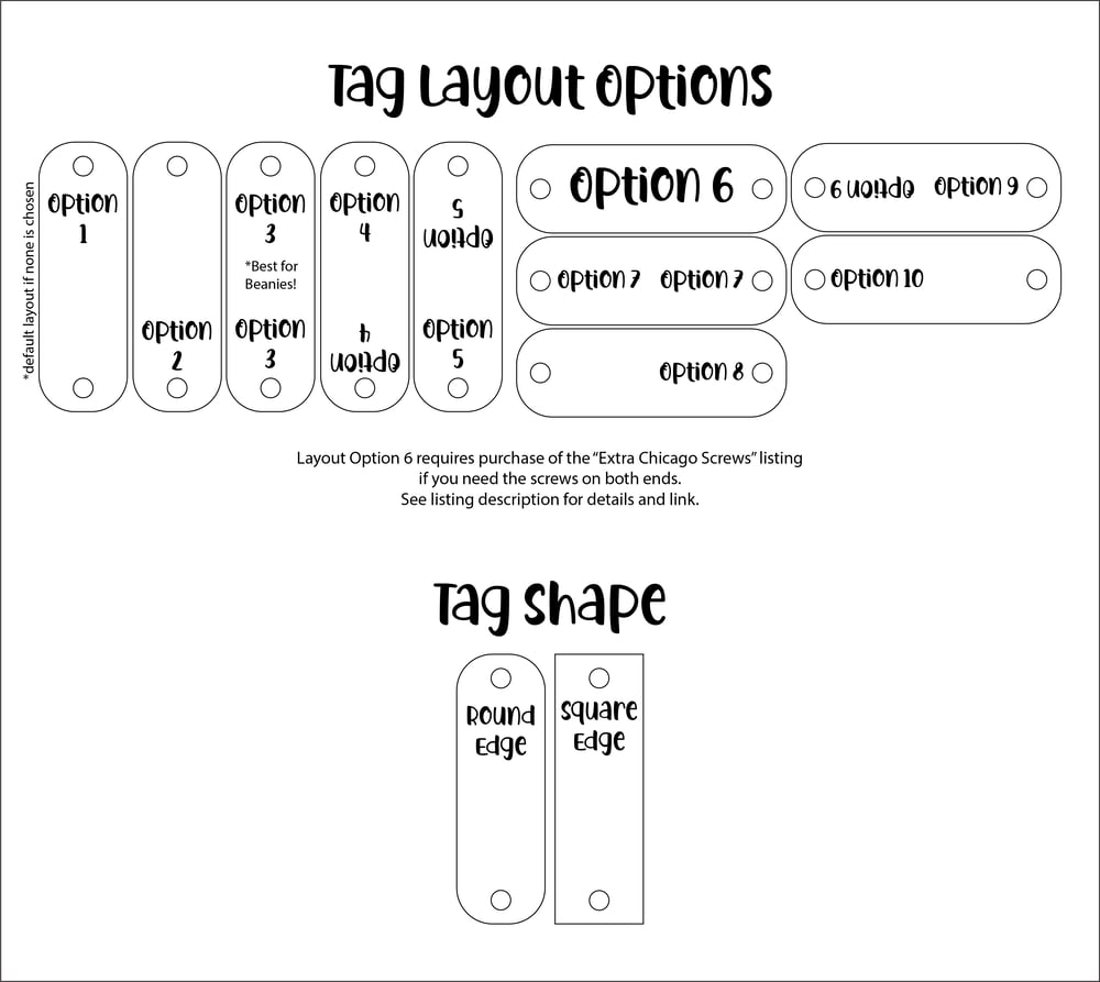Image of BULK 2.75x0.85 Custom Logo Chicago Screw Fold Over Tags