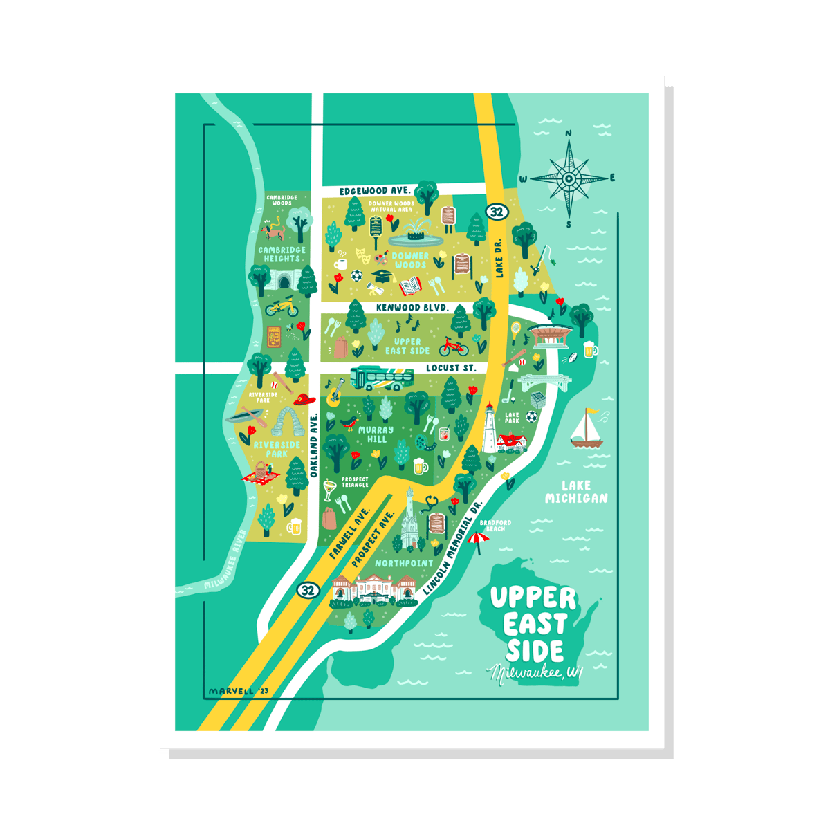 UPPER EAST SIDE OF MILWAUKEE WI MAP Lauren Marvell upper-east-side-of-milwaukee-wi-map-lauren-marvell