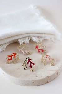 Image 1 of CORAIL  // CORAL - BO BRODÉES // EMBROIDERED EARRINGS 