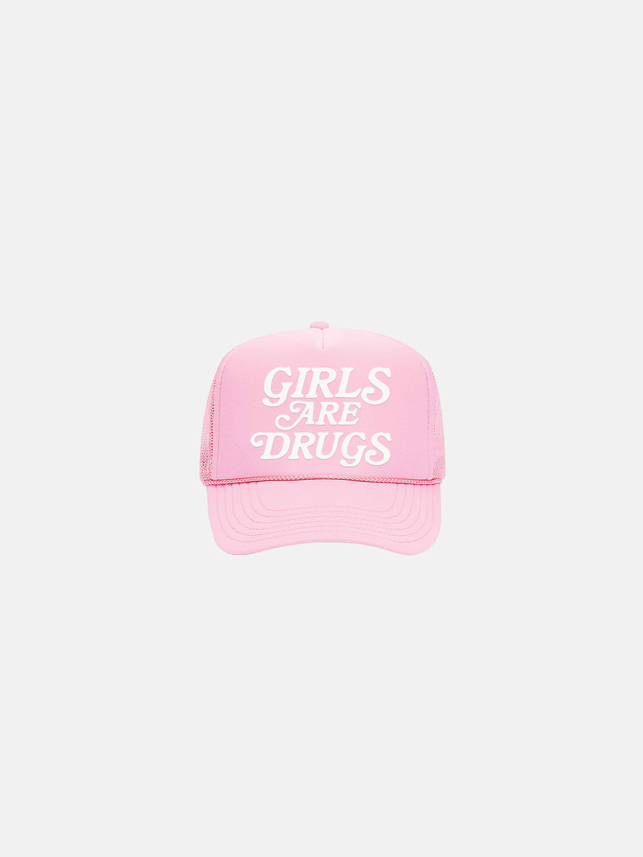 Image of GIRLS ARE DRUGS® TRUCKERS - SOFT PINK / WHTIE