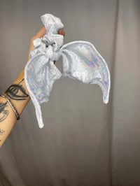 Image 2 of Mother of Pearl Bat Wing Scrunchie ready to ship