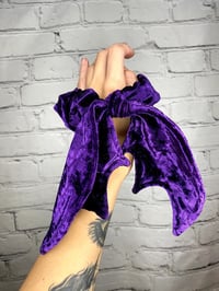 Purple Crushed Velvet Bat Wing Scrunchie
