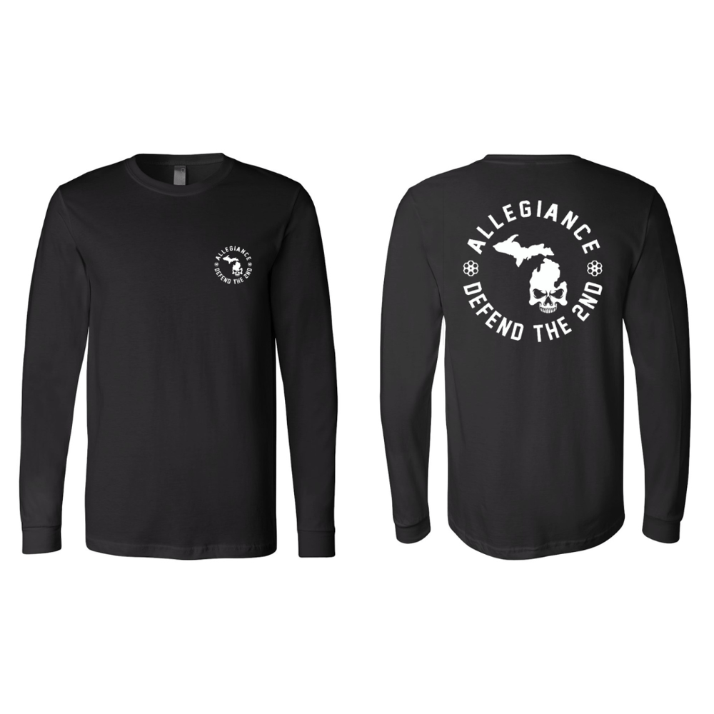 Image of Defend The 2nd Michigan Skull® Long Sleeve Tee