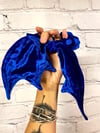 Royal Blue Velvet Bat Wing Scrunchie ready to ship
