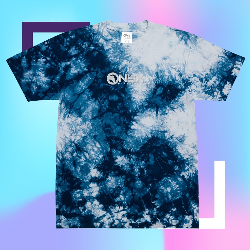 Image of Oversized Tie-Dye T-Shirt - Navy/White