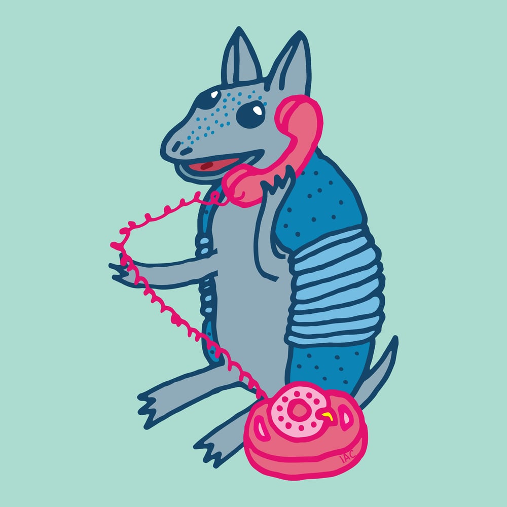 Image of Dilly on the Phone Sticker