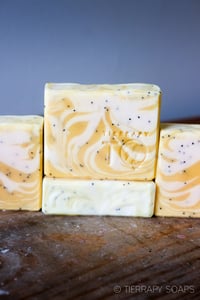 Image 2 of Lemon Poppy Seed Soap Bar w/ exfoliation | Scent: Lemongrass