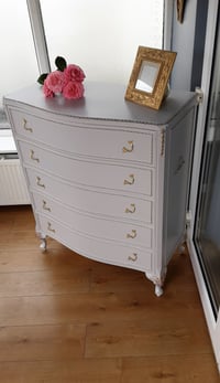 Image 4 of Olympus Five Drawer Chest in light grey.