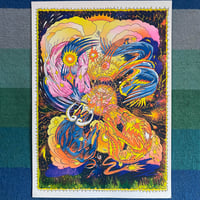 Image 1 of "The World" 4-Color Tarot Inspired Risograph Print