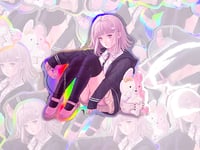 Image 1 of Digital Girl Chiaki Nanami & Monomi 4" Holographic Sticker