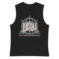 Image 1 of ABSU - NEVER BLOW OUT THE EASTERN CANDLE 2 (VINTAGE WHITE & GREY PRINT) MUSCLE SHIRT
